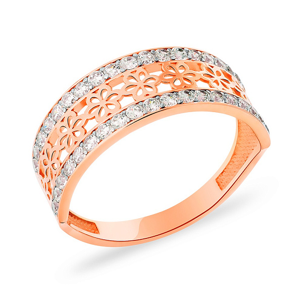 Золотое кольцо с фианитами (арт. 144000) – изображение 1