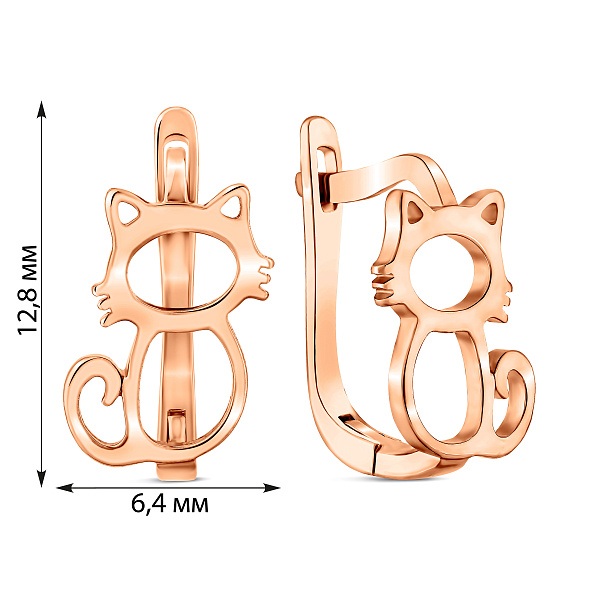 Детские золотые серьги Кошечки (арт. 1101009) – изображение 5