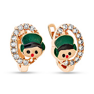 Дитячі золоті сережки з емаллю і фіанітами (арт. 103453)