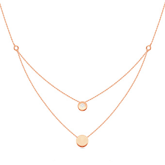 Колье из красного золота с фианитом (арт. 351423)