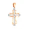 Золотий натільний хрестик з розп'яттям та фіанітами (арт. 501671) – зображення 1