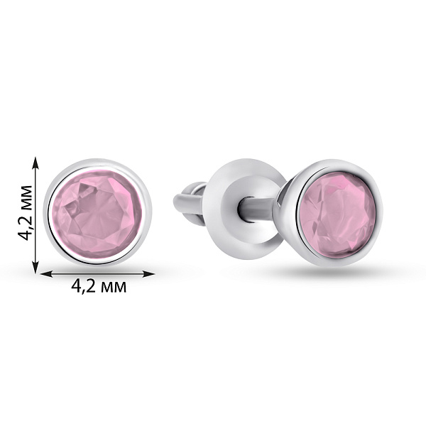 Серебряные серьги-пусеты с альпинитами (арт. 7518/1075варсю) – изображение 2