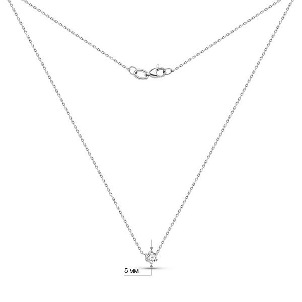 Колье из белого золота с бриллиантом (арт. 7111480202) – изображение 4