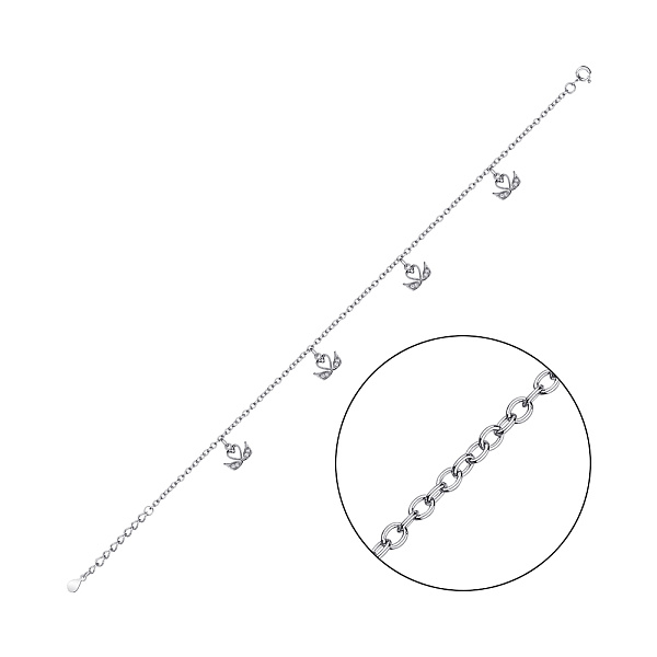 Серебряный браслет с подвесками и фианитами (арт. 7509/4748н) – изображение 1