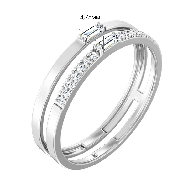 Каблучка з білого золота з діамантами (арт. К011564015б) – зображення 4