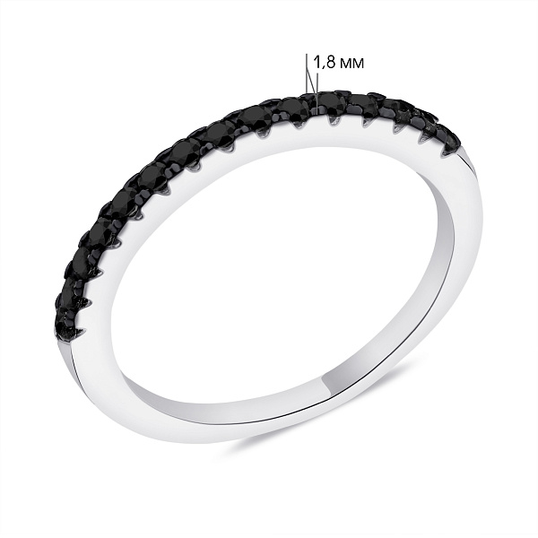 Серебряное кольцо с черными фианитами (арт. 7501/1360ч) – изображение 2