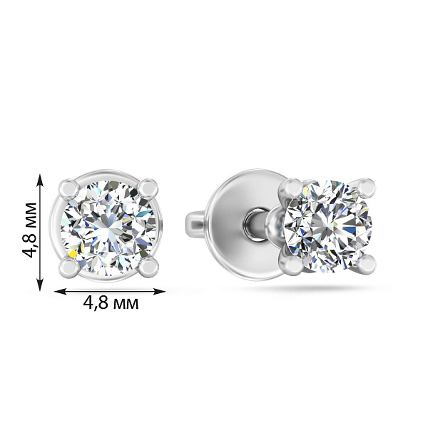 Золотые серьги пусеты с бриллиантами (арт. Т011180040б) – изображение 2