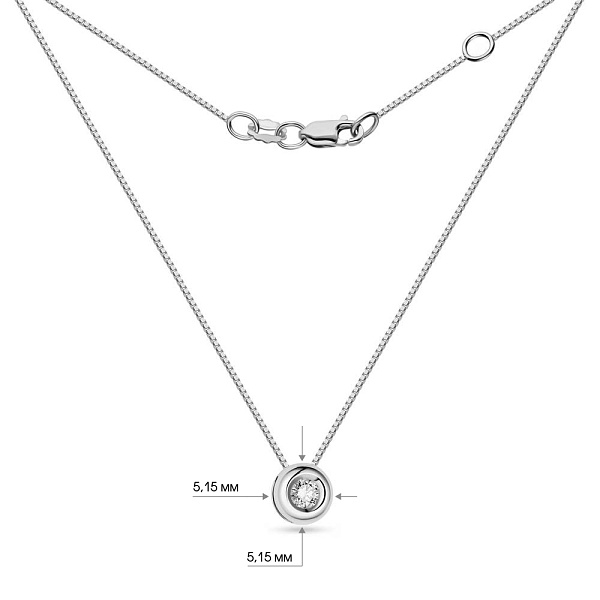 Золотое колье с бриллиантом (арт. Ц011225005б/2) – изображение 3