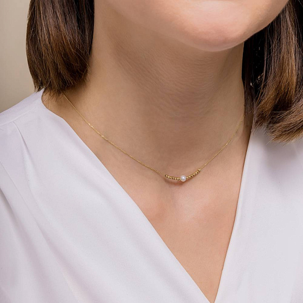 Золоте кольє з перлиною (арт. 352343жпрлб) – зображення 2