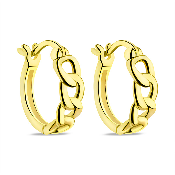 Серебряные серьги-кольца с желтым родированием (арт. 7502/9596ж) – изображение 1