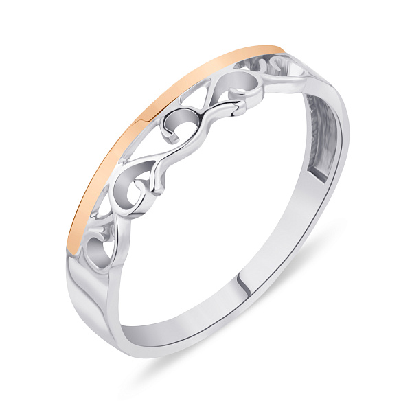 Кольцо серебряное с золотой накладкой (арт. 7201/335кп) – изображение 1