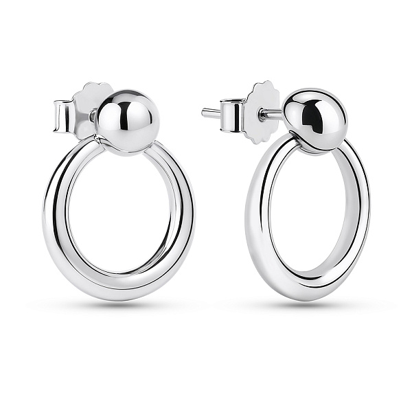 Серебряные серьги без камней (арт. 7518/7238) – изображение 1
