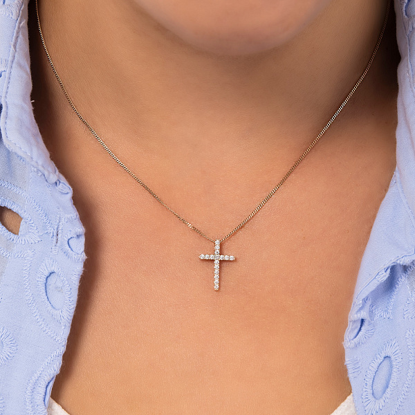 Золотий хрестик з фіанітами (арт. 3108332101) – зображення 3