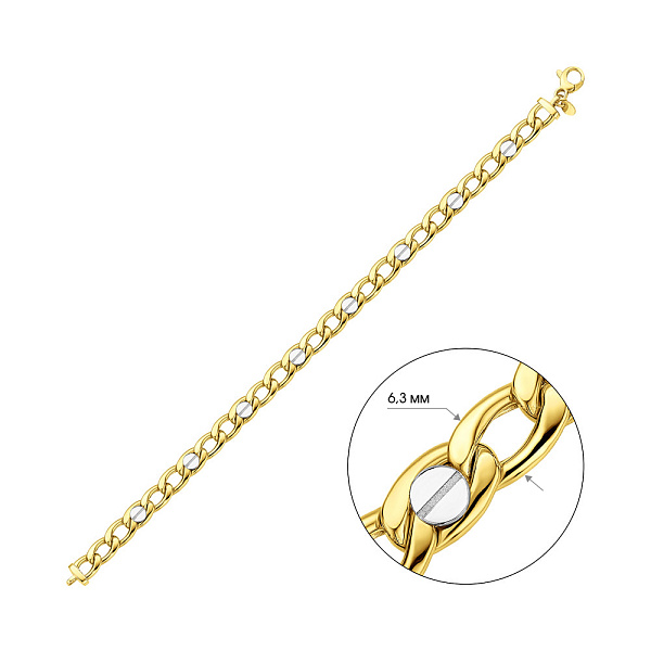 Браслет з жовтого золота з родіюванням (арт. 326492жр) – зображення 4