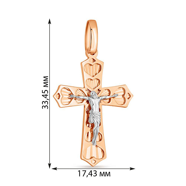 Крестик из золота с распятием (арт. 501708а) – изображение 2