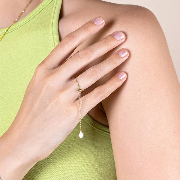 Кольцо Fly из желтого золота с цепочкой (арт. 155779ж) – изображение 3