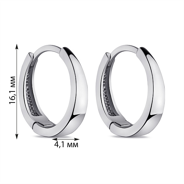 Серебряные серьги-кольца (арт. 7502/9628/15) – изображение 2