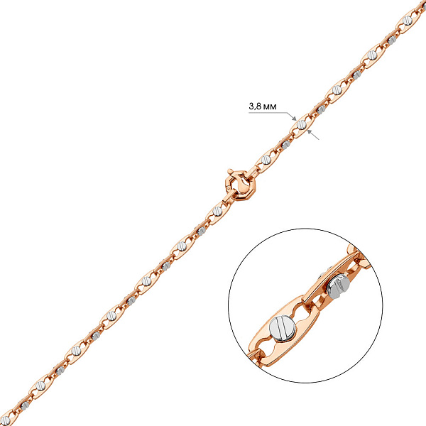 Цепочка из красного и белого золота (арт. цр306334Д) – изображение 2