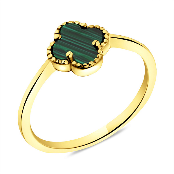 Срібна каблучка Конюшина з жовтим родіюванням (арт. 7501/6741/7жмлх) – зображення 1