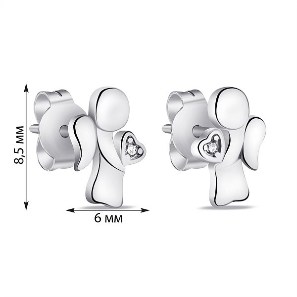 Срібні сережки Янгол з фіанітом (арт. 7518/6942) – зображення 2