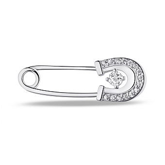 Серебряная булавка Подкова с фианитами (арт. 7511/156)