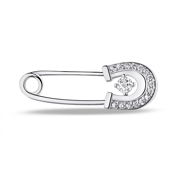 Серебряная булавка Подкова с фианитами (арт. 7511/156) – изображение 1
