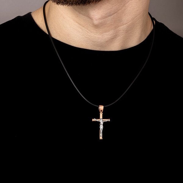 Золотой католический крестик без камней (арт. 500712) – изображение 2