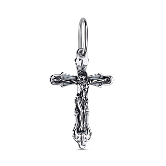 Серебряный нательный крестик "Распятие" (арт. 7904/3530-ч)