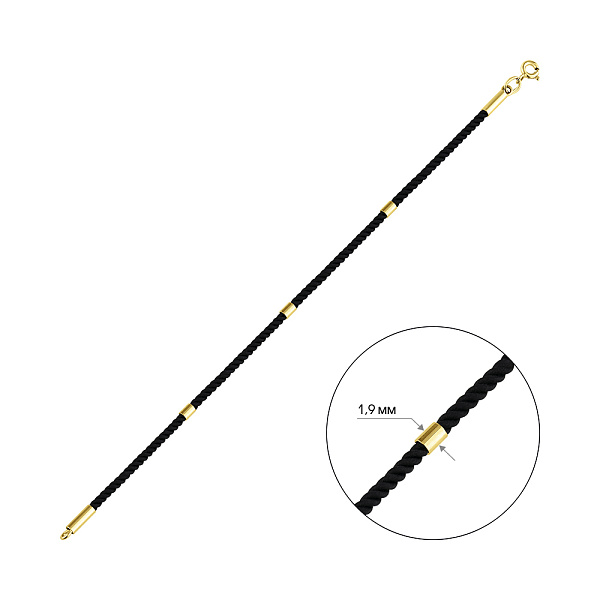 Браслет на нити с вставками из желтого золота (арт. 340144жч) – изображение 2