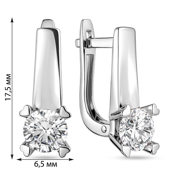 Серьги из белого золота с фианитами (арт. 116500б) – изображение 4