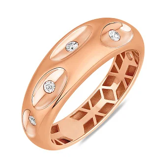 Кольцо из красного золота с фианитами (арт. 141459м)