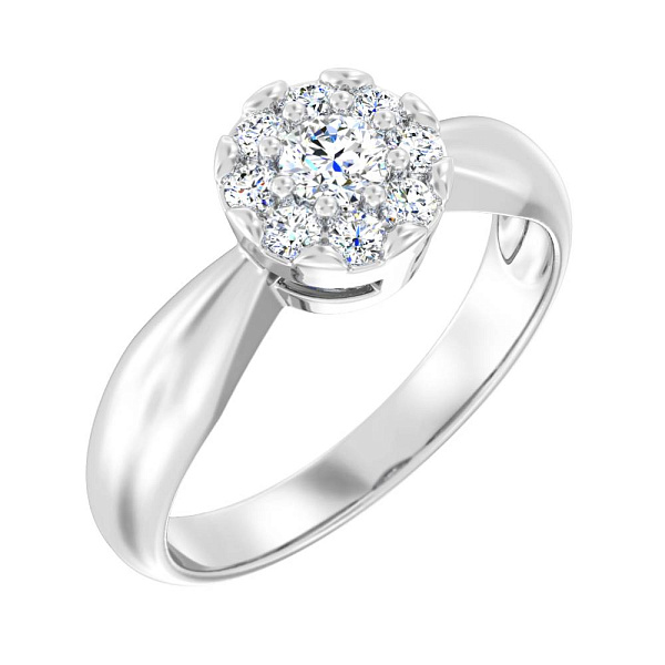 Каблучка з білого золота з діамантами (арт. К011441030б) – зображення 1