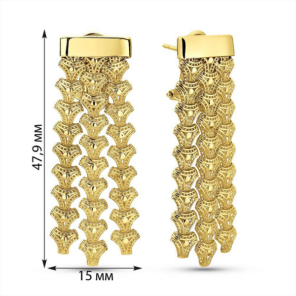 Серьги из желтого золота Francelli (арт. е1091889ж) – изображение 5