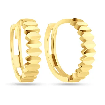 Золотые серьги с алмазной гранью (арт. 109892/10ж)