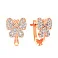 Золоті сережки «Метелики» з фіанітами для дітей  (арт. 110189) – зображення 1