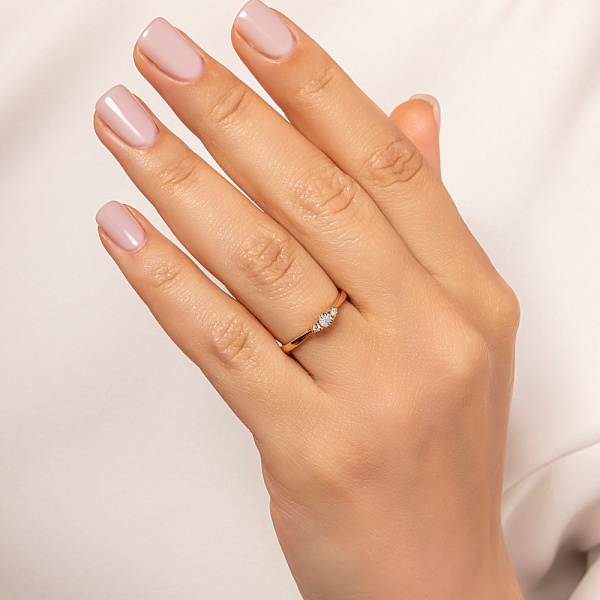 Кольцо из красного и белого золота с бриллиантами (арт. К011742005) – изображение 2