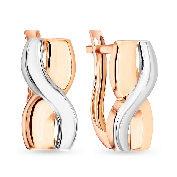 Серьги из комбинированного золота (арт. 107643кб) – изображение 1
