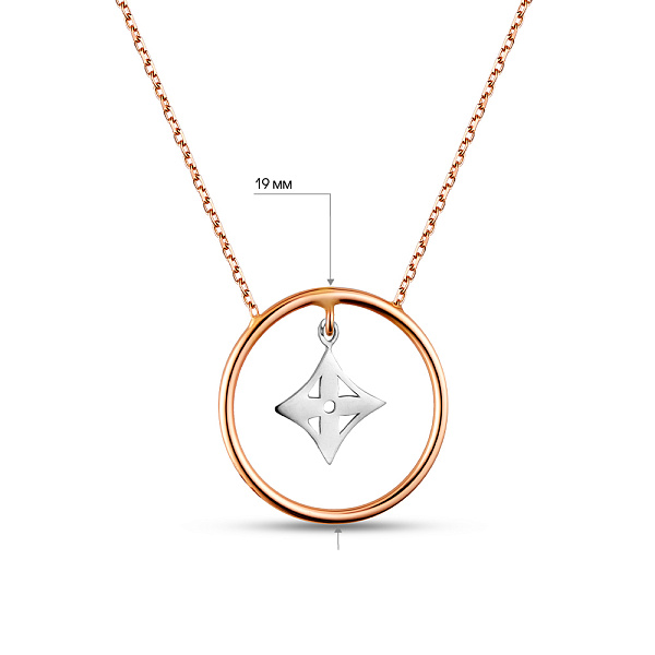 Золоте кольє "Квіточка" з підвіскою (арт. 351054) – зображення 4