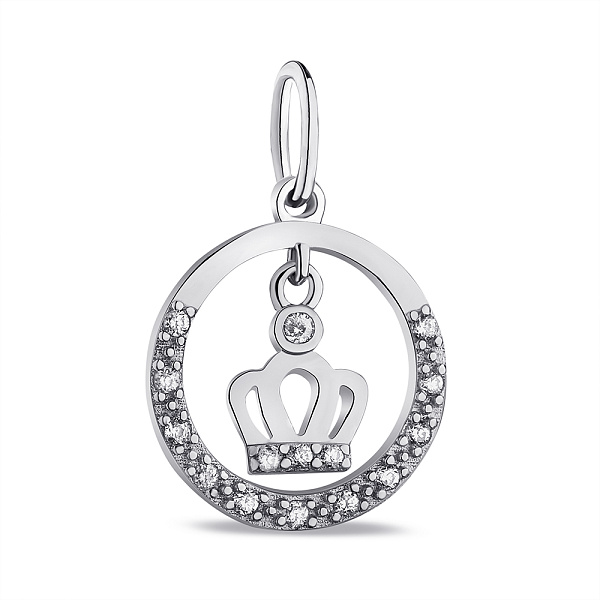 Серебряный подвес Корона с фианитами (арт. 7503/П2Ф/1019) – изображение 1