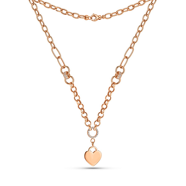 Золоте кольє Серце з фіанітами (арт. 352448) – зображення 2