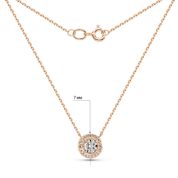 Колье из красного золота с бриллиантами (арт. Ц011244010) – изображение 3