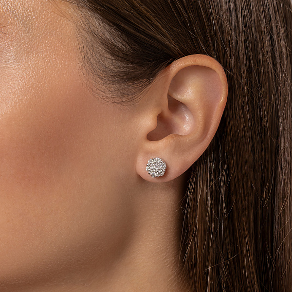 Золоті сережки-пусети з діамантами (арт. Т011442100б) – зображення 2