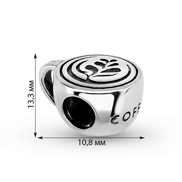 Серебряный шарм Чашка кофе (арт. 7903/4273) – изображение 2