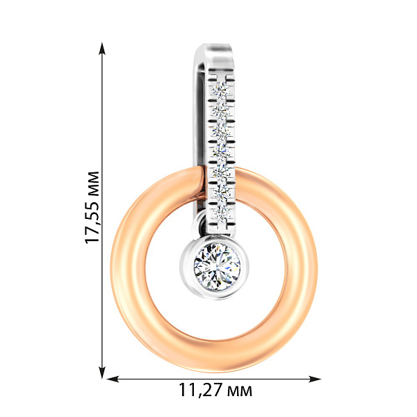 Золотая подвеска с фианитами (арт. 440522) – изображение 2