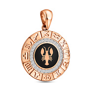 Фото Подвес из красного золота "Рак" с эмалью и фианитами (арт. 440681ечрк)