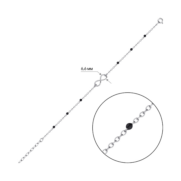 Серебряный браслет Бесконечность с эмалью (арт. 7509/4244еч) – изображение 2