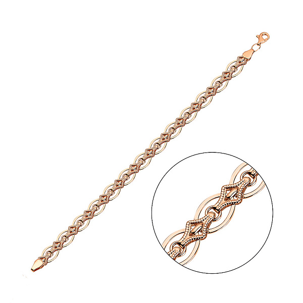 Браслет золотой в красном цвете металла (арт. 323374) – изображение 1