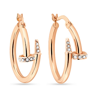 Золоті сережки Цвях з фіанітами (арт. 108681/20)