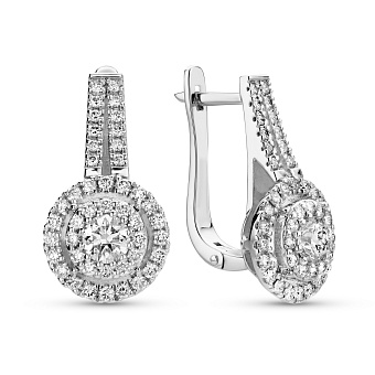 Фото Золоті сережки з діамантами (арт. 2192181202)