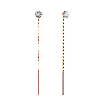 Фото Золоті сережки-протяжки з фіанітами (арт. 110700)